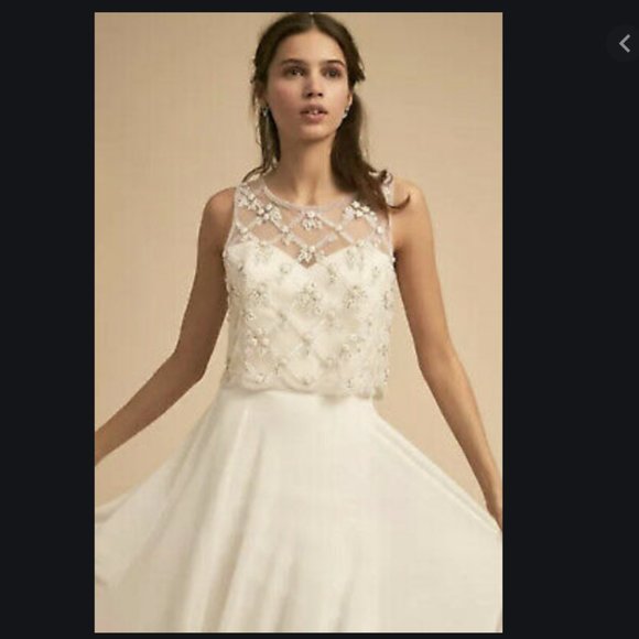 BHLDN Tops - BHLDN Moyna Couture Overlay Bridal Top NWT